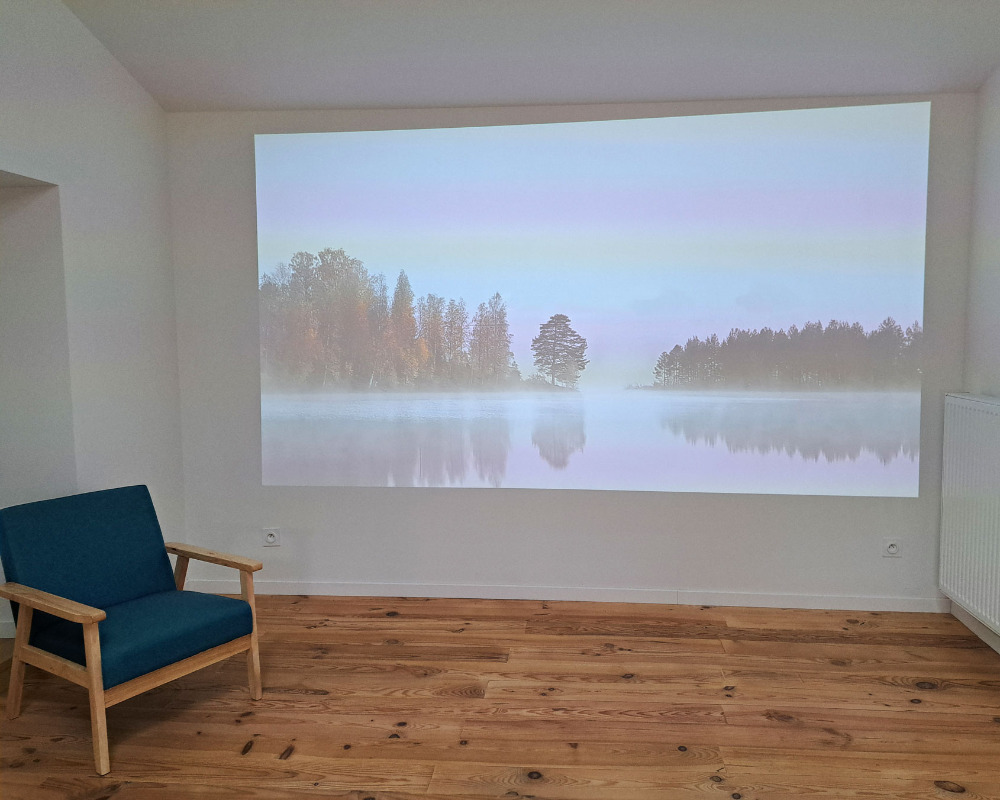 mur de l'atelier projeté